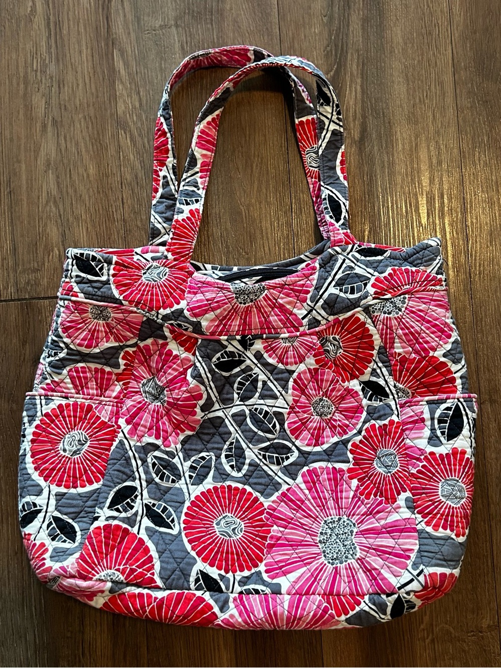Vera Bradley Cherry Blossoms Medium Floral Tote, Zip Closure, Lined Teacher Work